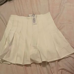 Cider Go with the Flow White Tennis Skirt